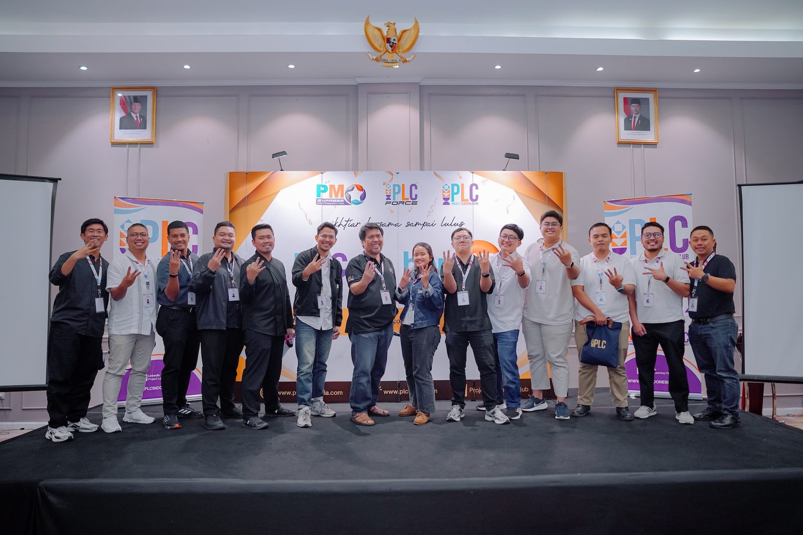 PLC Indonesia graduates celebrating on stage